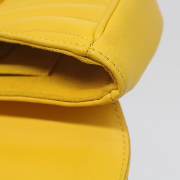 LOUIS VUITTON New Wave Chain Bag PM Shoulder Bag Leather Yellow LV Auth 60852A