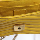 LOUIS VUITTON New Wave Chain Bag PM Shoulder Bag Leather Yellow LV Auth 60852A-26