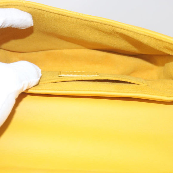 LOUIS VUITTON New Wave Chain Bag PM Shoulder Bag Leather Yellow LV Auth 60852A