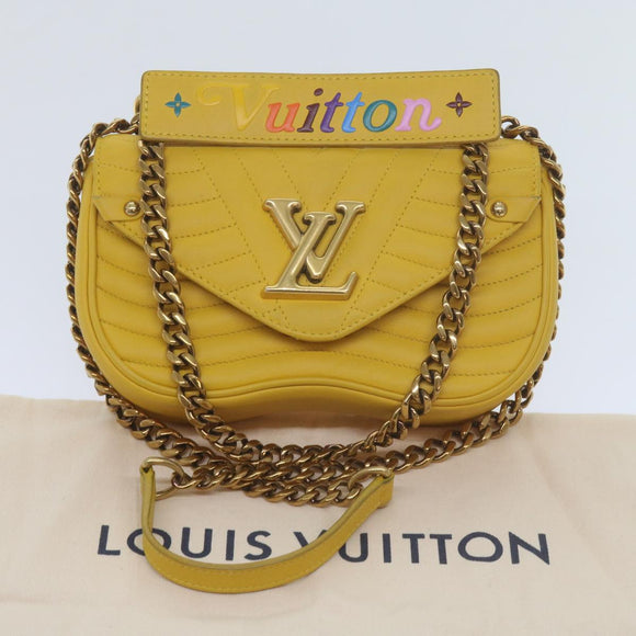 LOUIS VUITTON New Wave Chain Bag PM Schoudertas Leer Geel LV Auth 60852SAV