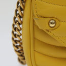 LOUIS VUITTON New Wave Chain Bag PM Shoulder Bag Leather Yellow LV Auth 60852A-2
