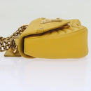 LOUIS VUITTON New Wave Chain Bag PM Shoulder Bag Leather Yellow LV Auth 60852A-4