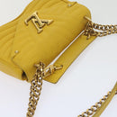 LOUIS VUITTON New Wave Chain Bag PM Shoulder Bag Leather Yellow LV Auth 60852A-14