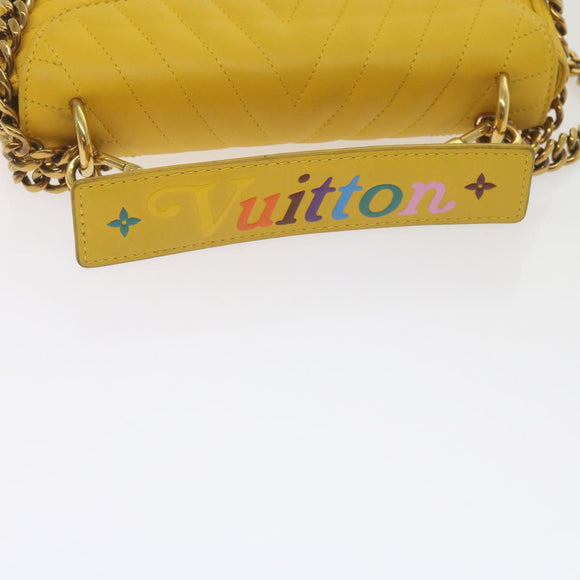 LOUIS VUITTON New Wave Chain Bag PM Schoudertas Leer Geel LV Auth 60852SAV