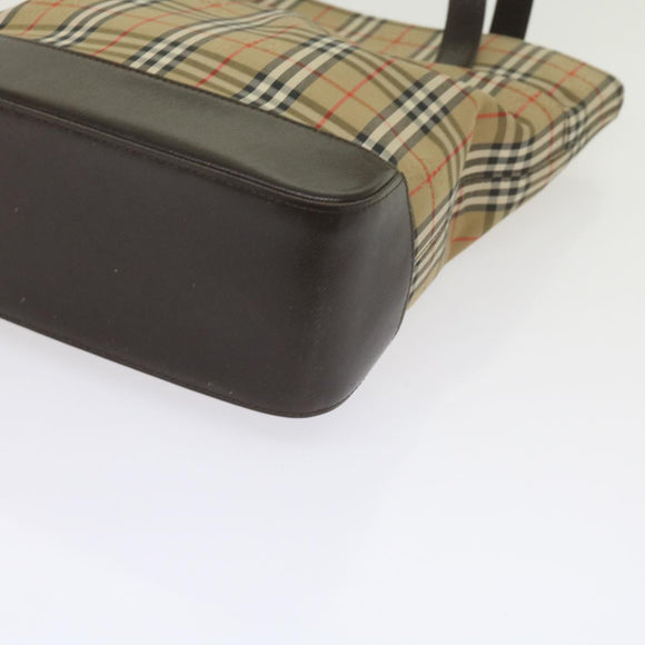 Burberry Nova Check Umhängetasche Canvas Beige Auth 60870