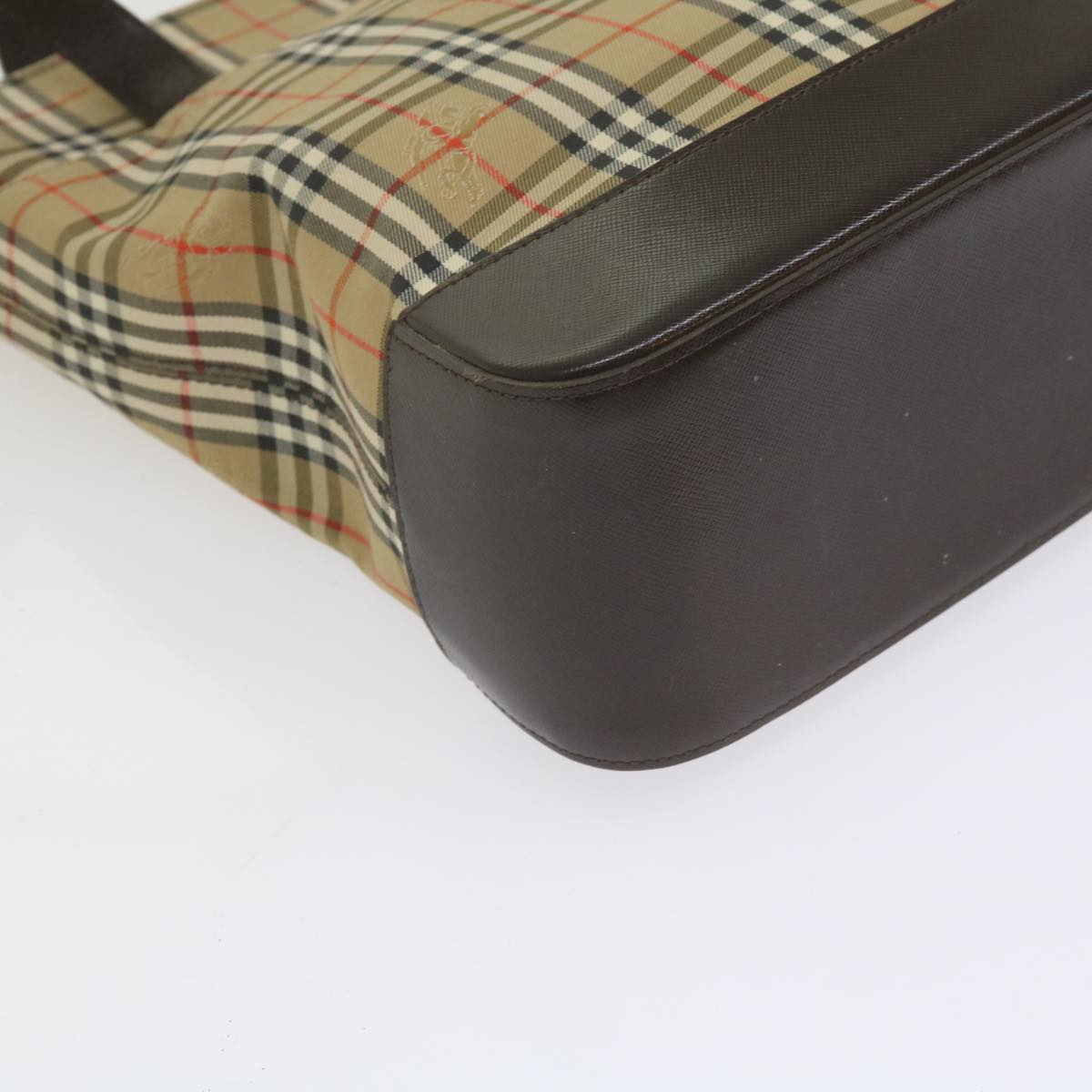 Burberrys Nova Check Shoulder Bag Canvas Beige Auth 60870