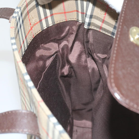 Burberry Nova Check Umhängetasche Canvas Beige Auth 60870