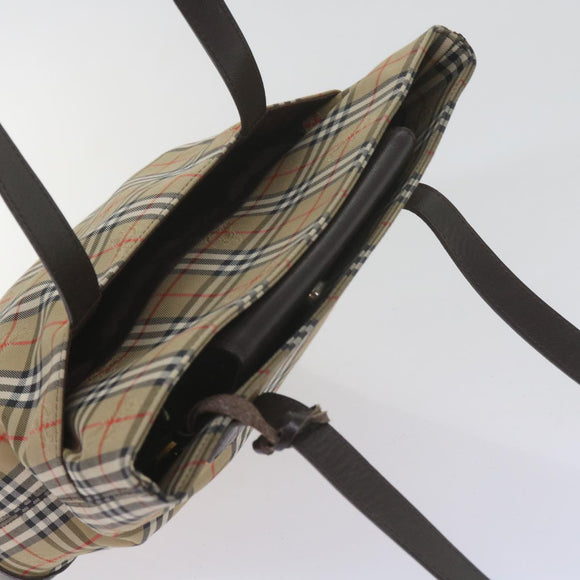 Burberry Nova Check Umhängetasche Canvas Beige Auth 60870