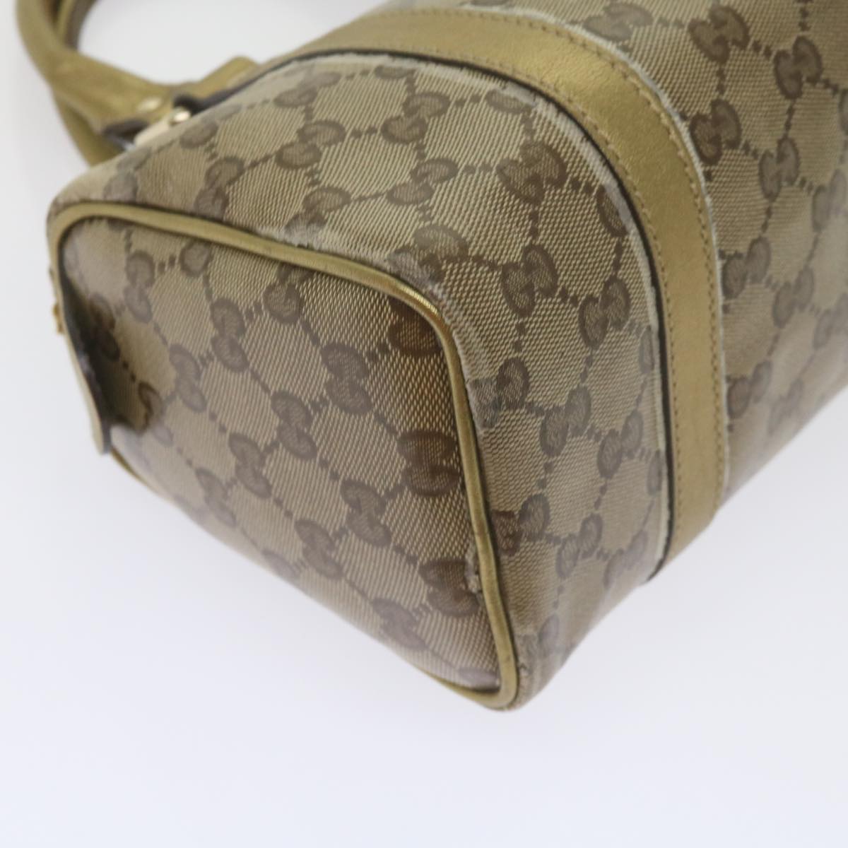 GUCCI GG Crystal Hand Bag Gold 193604 Auth 60877