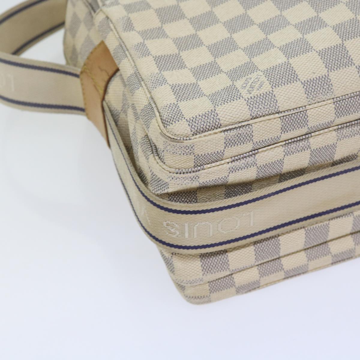 LOUIS VUITTON Damier Azur Naviglio Shoulder Bag N51189 LV Auth 60889