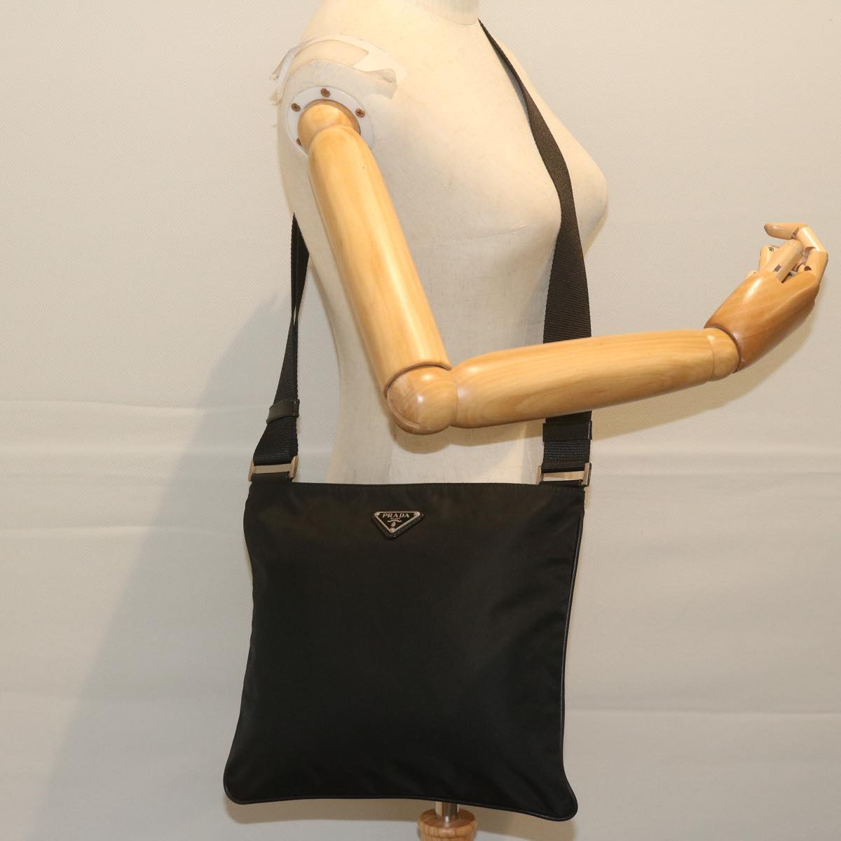 PRADA Shoulder Bag Nylon Black Auth 60962