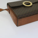 CELINE Macadam Canvas Umhängetasche PVC Leder Braun Auth 60985-14