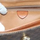CELINE Macadam Canvas Umhängetasche PVC Leder Braun Auth 60985-21