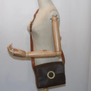 CELINE Macadam Canvas Umhängetasche PVC Leder Braun Auth 60985-25