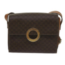 CELINE Macadam Canvas Umhängetasche PVC Leder Braun Auth 60985-13