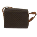 CELINE Macadam Canvas Shoulder Bag PVC Leather Brown Auth 60985-2