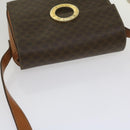 CELINE Macadam Canvas Umhängetasche PVC Leder Braun Auth 60985-6