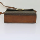 CELINE Macadam Canvas Umhängetasche PVC Leder Braun Auth 60985-5