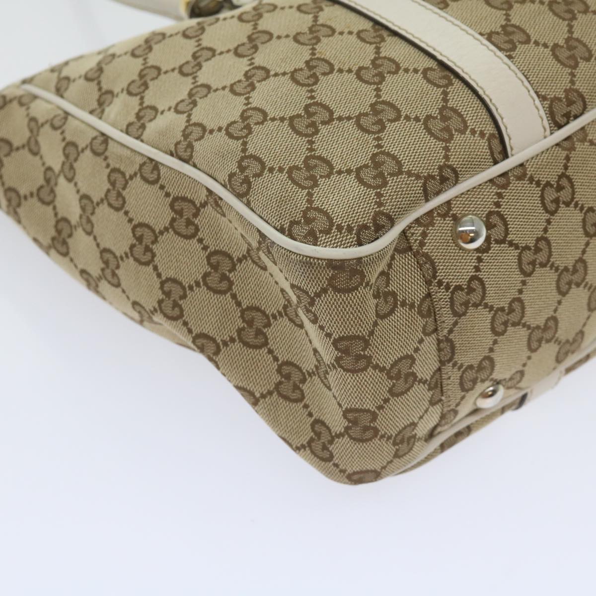 GUCCI GG Canvas GG Twins Tote Bag Beige 232957 Auth 60992