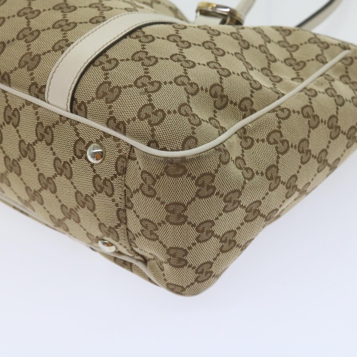 GUCCI GG Canvas GG Twins Tote Bag Beige 232957 Auth 60992