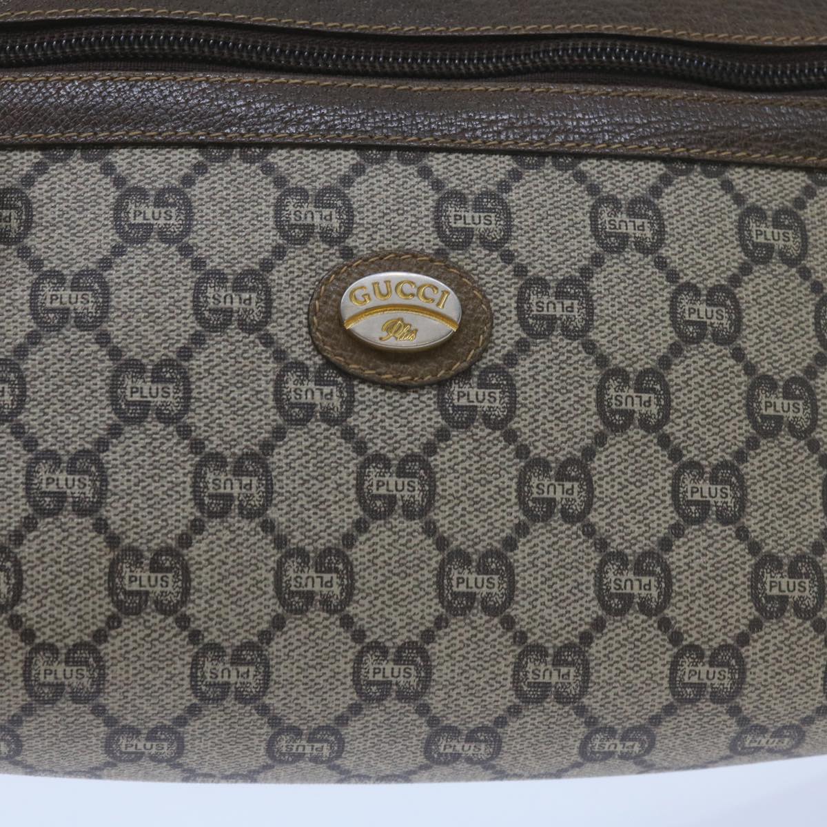 GUCCI GG Plus Supreme Clutch Bag PVC Leather Beige Auth 61108