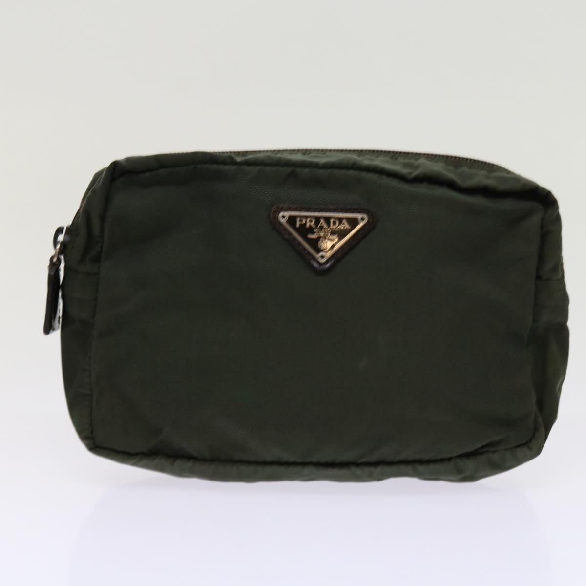 PRADA Pouch Shoulder Bag Nylon 3Set Green Black Auth 61143