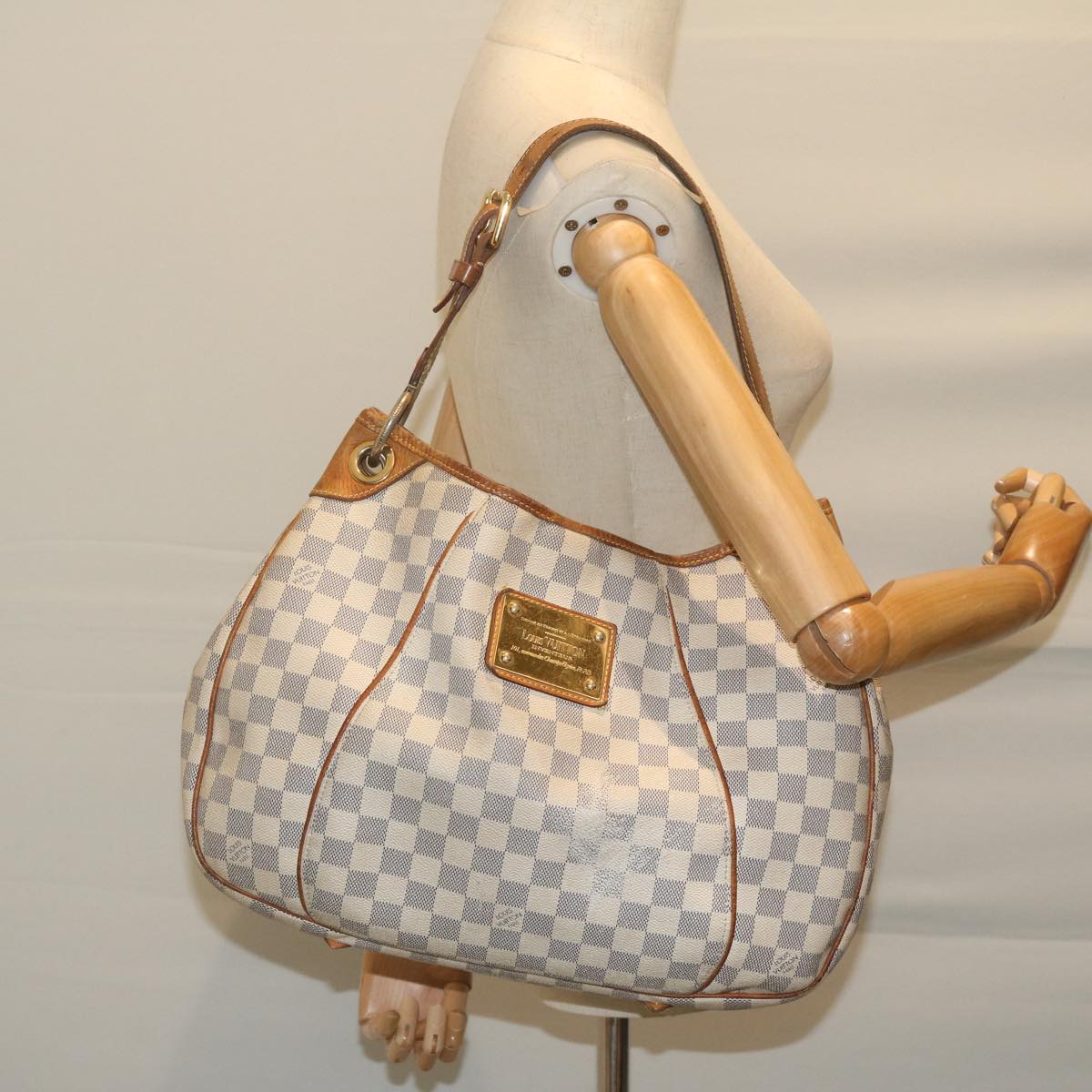 LOUIS VUITTON Damier Azur Galliera PM Shoulder Bag N55215 LV Auth 61163