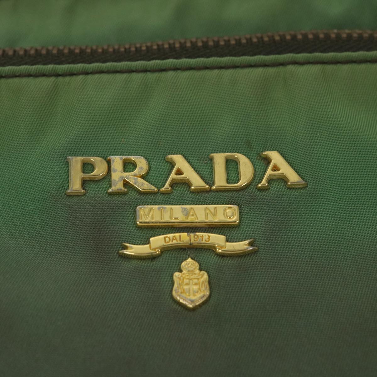 PRADA Shoulder Bag Nylon Green Auth 61234