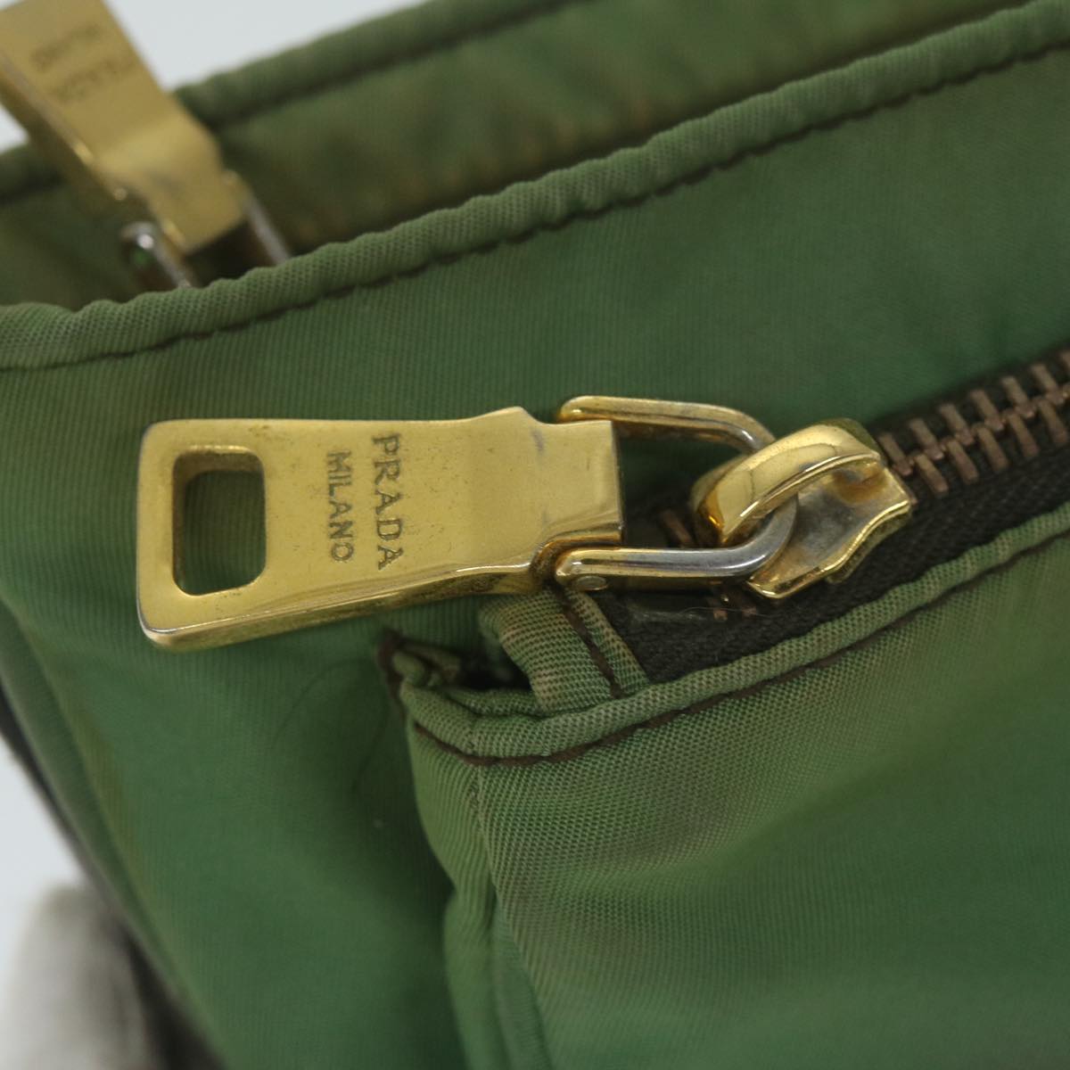 PRADA Shoulder Bag Nylon Green Auth 61234