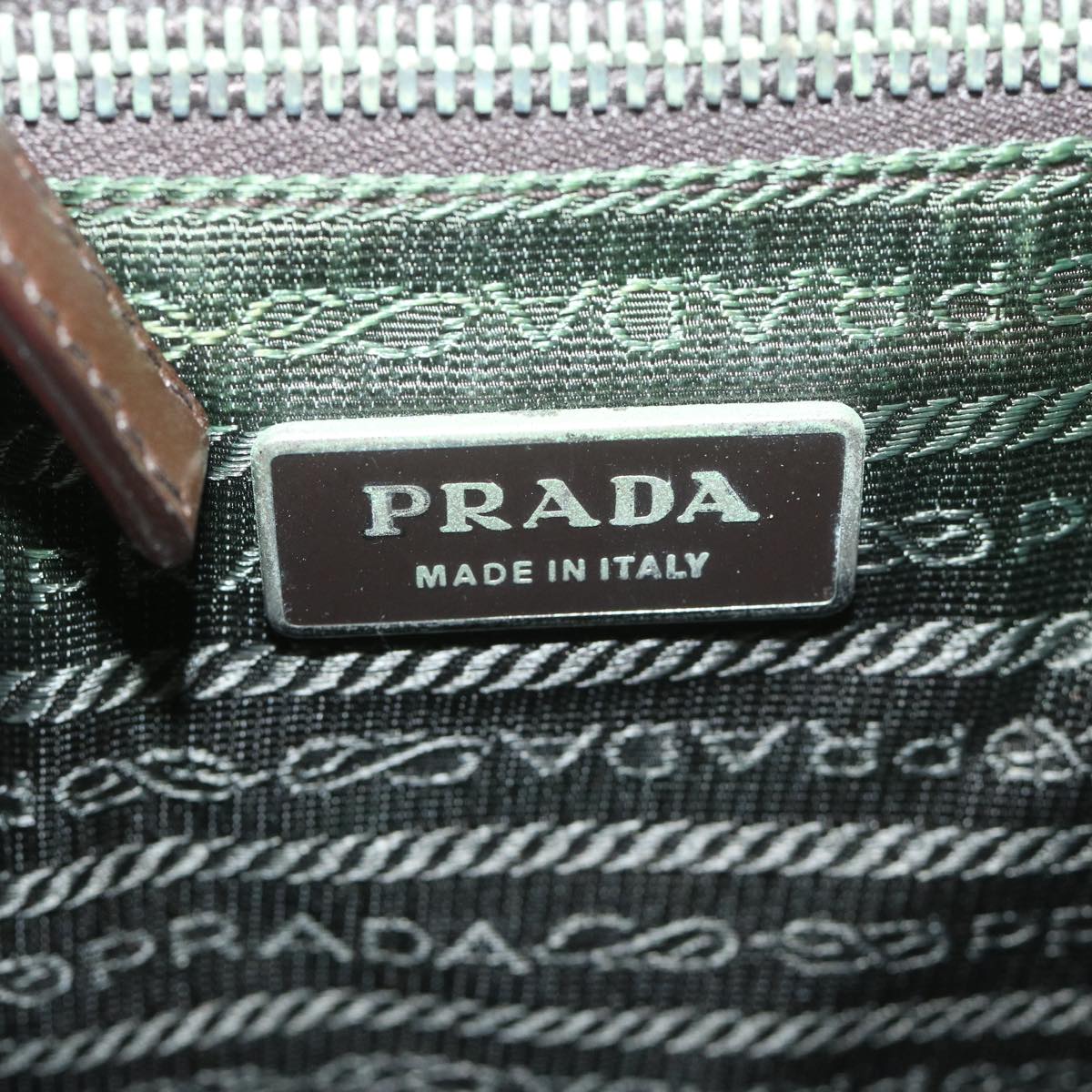PRADA Hand Bag Nylon 2way Khaki Auth 61241