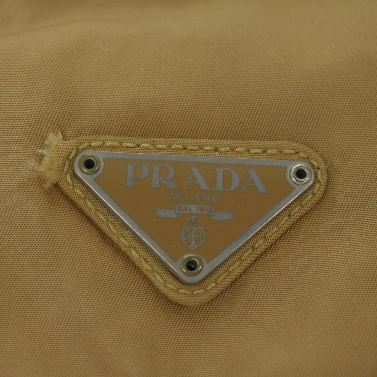 PRADA Shoulder Bag Nylon Beige Auth 61256