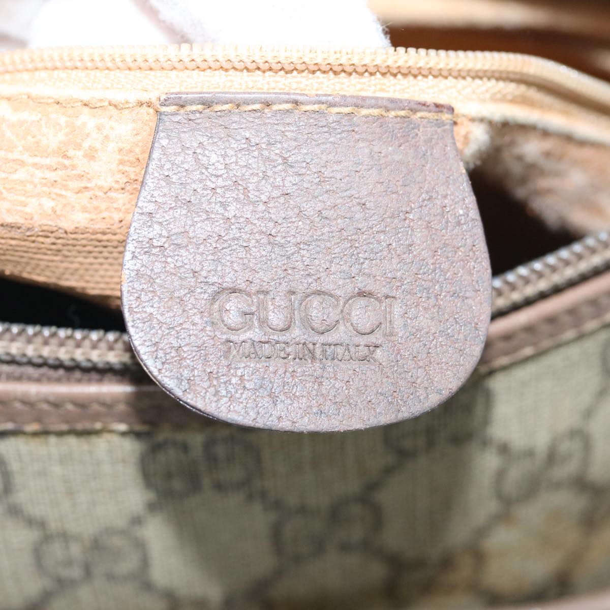 GUCCI GG Supreme Shoulder Bag PVC Leather Beige 001 854 6106 Auth 61277