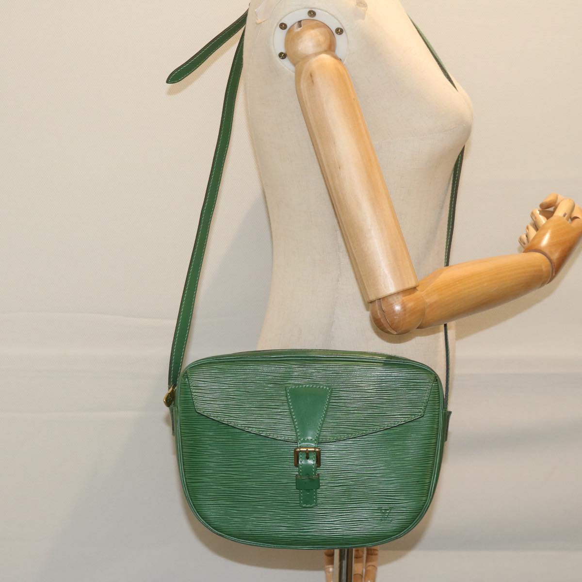 LOUIS VUITTON Epi Jeune Fille MM Shoulder Bag Green M52154 LV Auth 61310