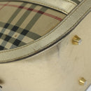 BURBERRY Nova Check Hand Bag Nylon Canvas Beige Auth 61344-14