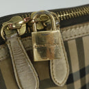 BURBERRY Nova Check Hand Bag Nylon Canvas Beige Auth 61344-10
