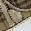 BURBERRY Nova Check Hand Bag Nylon Canvas Beige Auth 61344-17
