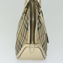 BURBERRY Nova Check Hand Bag Nylon Canvas Beige Auth 61344-4
