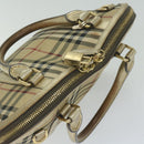 BURBERRY Nova Check Hand Bag Nylon Canvas Beige Auth 61344-6