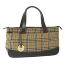 BURBERRY Nova Check Hand Bag Canvas Beige Auth 61346-1