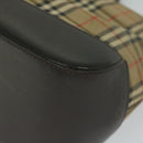 BURBERRY Nova Check Hand Bag Canvas Beige Auth 61346-9