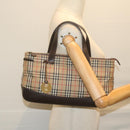 BURBERRY Nova Check Hand Bag Canvas Beige Auth 61346-21