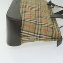 BURBERRY Nova Check Hand Bag Canvas Beige Auth 61346-3