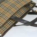 BURBERRY Nova Check Hand Bag Canvas Beige Auth 61346-6