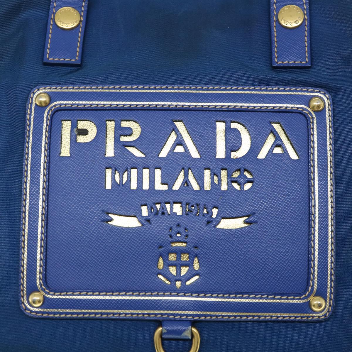 PRADA Hand Bag Nylon 2way Blue Auth 61403