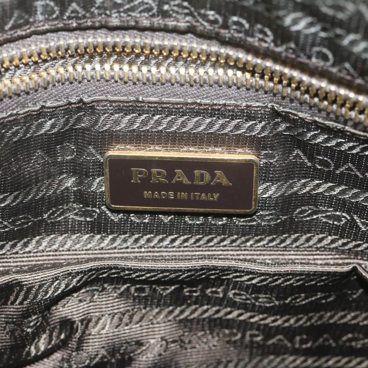 PRADA Shoulder Bag Nylon Beige Auth 61412