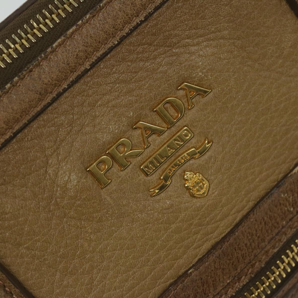 PRADA Hand Bag Leather 2way Brown Auth 61418