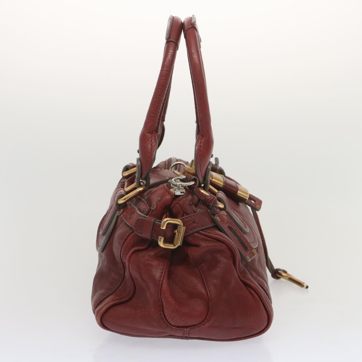 Chloe Hand Bag Leather Red 03 05 53 Auth 61485