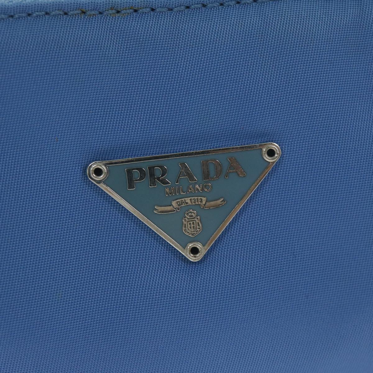 PRADA Accessory Pouch Nylon Light Blue Auth 61516