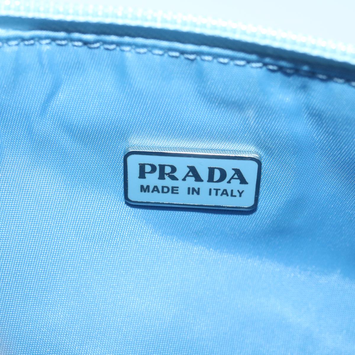 PRADA Accessory Pouch Nylon Light Blue Auth 61516