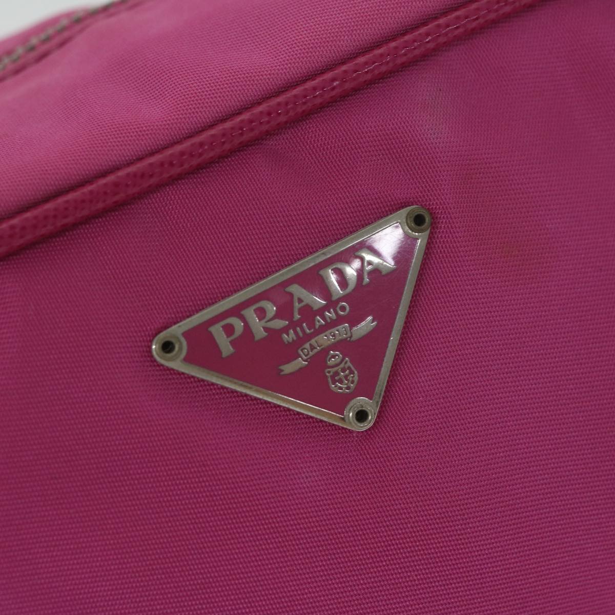 PRADA Accessory Pouch Nylon Pink Auth 61517